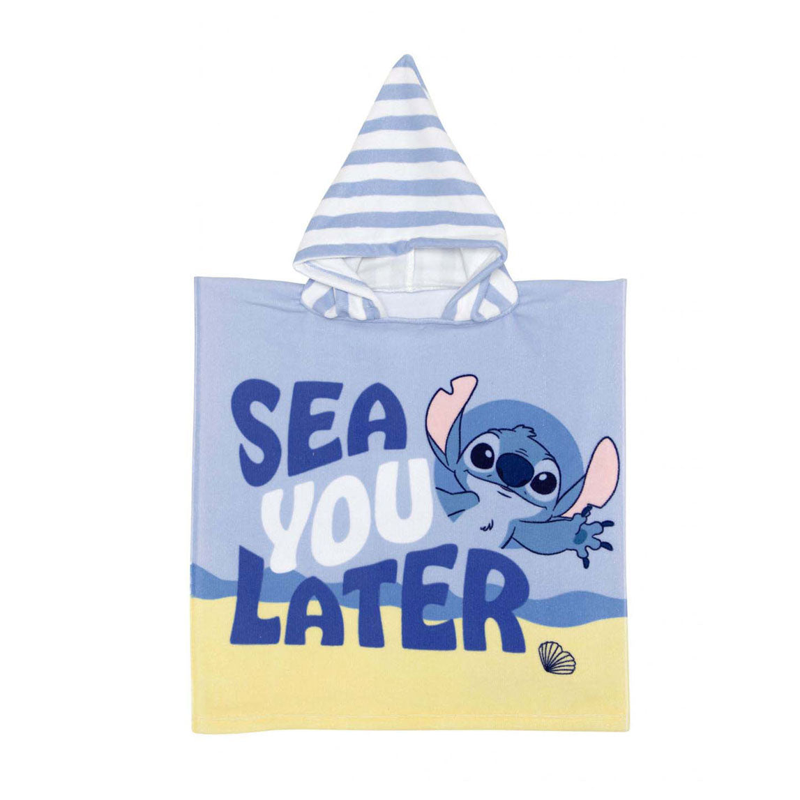 Towel poncho stitch on the beach
