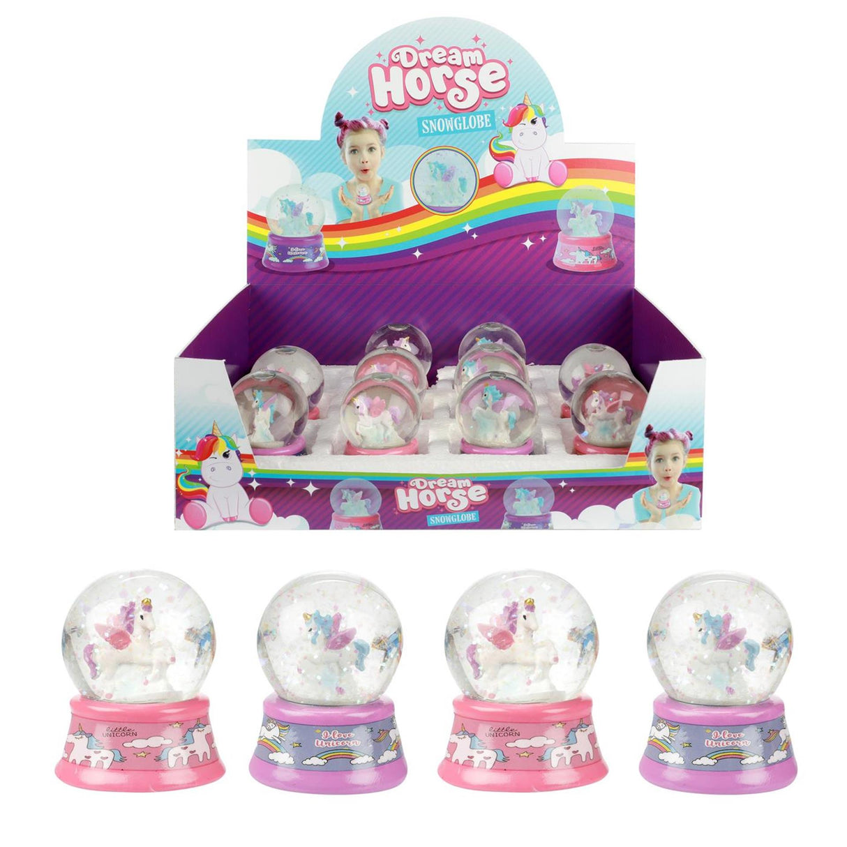 Toi-toys dream horse snow globe unicorn 2 assorted