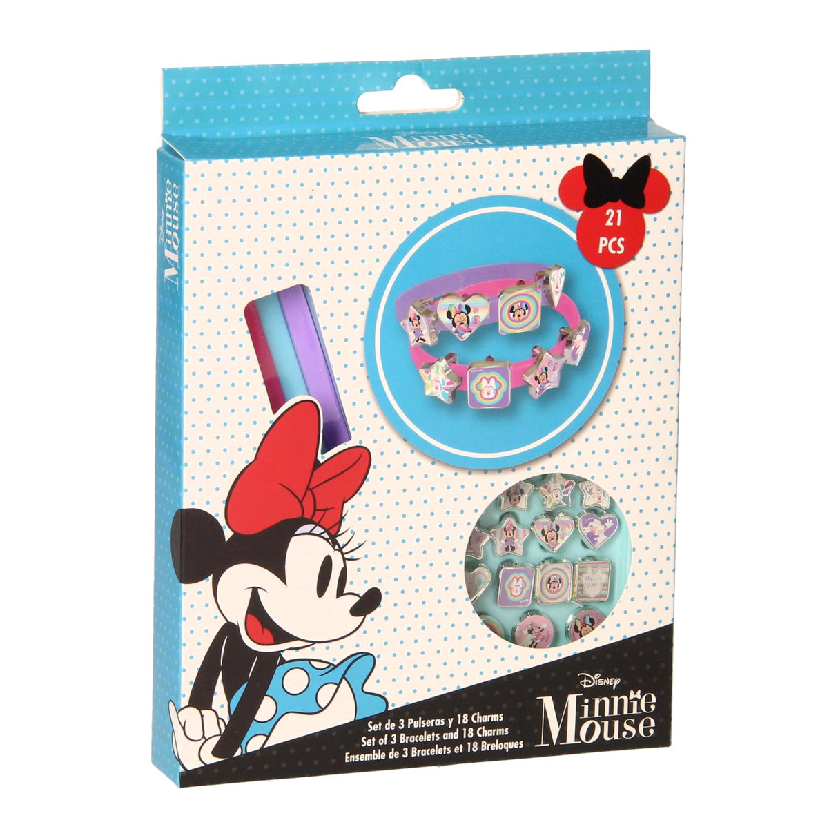 Licencias para niños haciendo pulseras con encantos Minnie Mouse