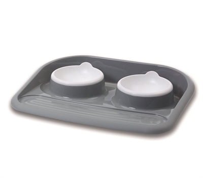 Savic Butler Food Bowl und Trinkbehälter mit Plateau und Anti -Slip -Füßen