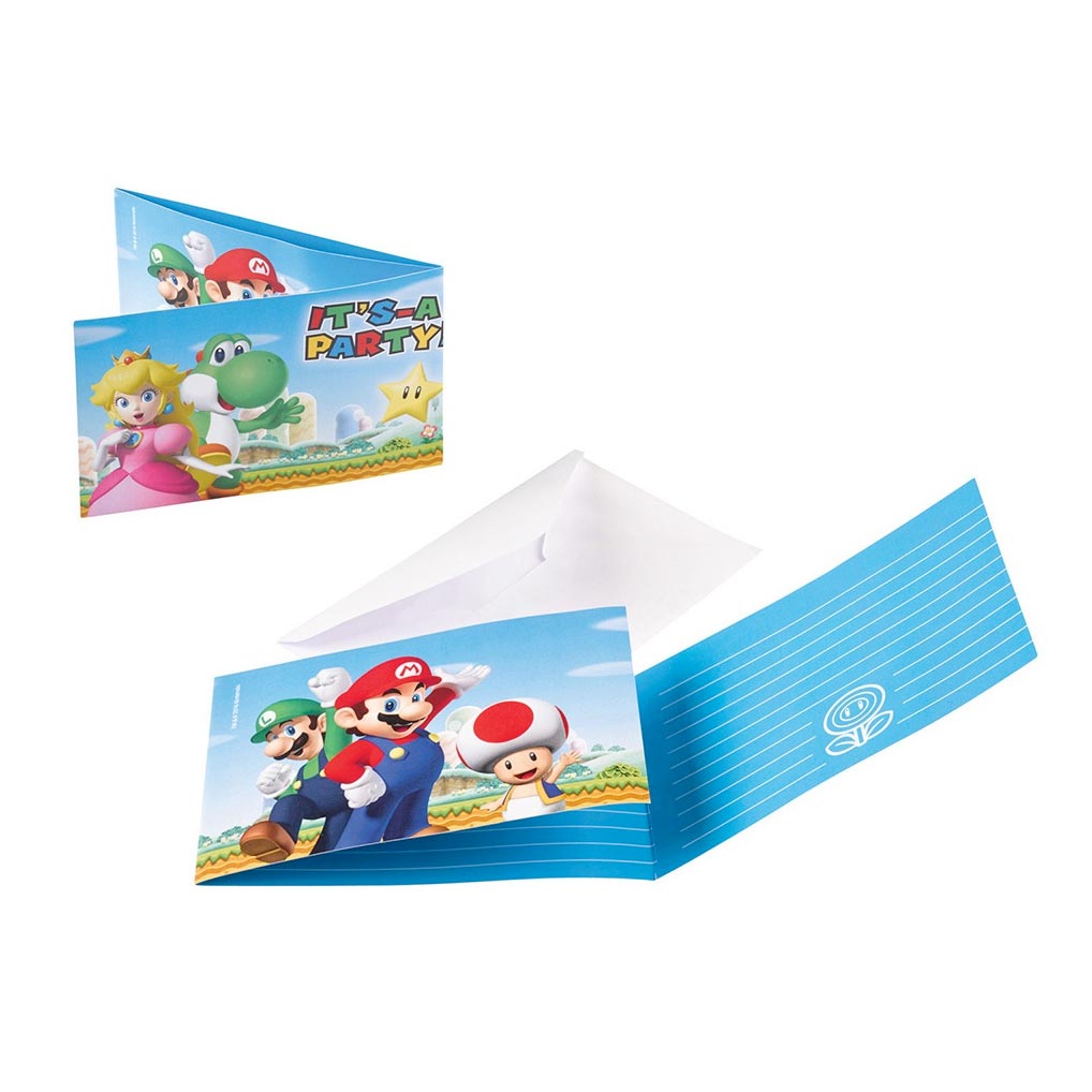 Super Mario Super Mario Invitationer, 8 ..