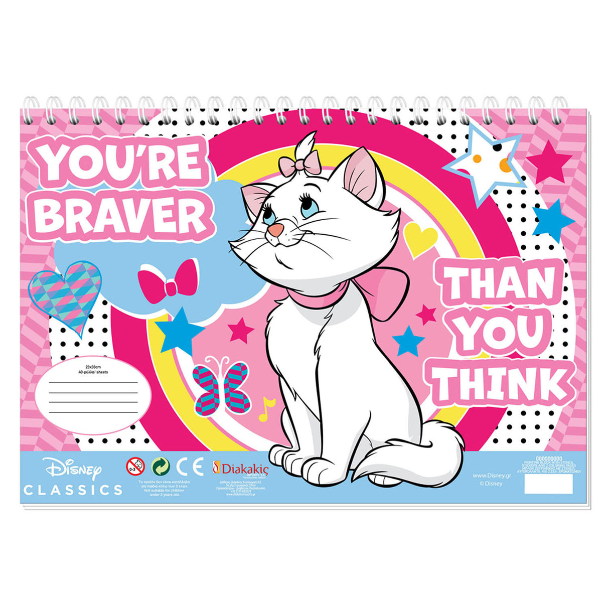 Marie Cat Coloring Pages With Stencil And Sticker Vel