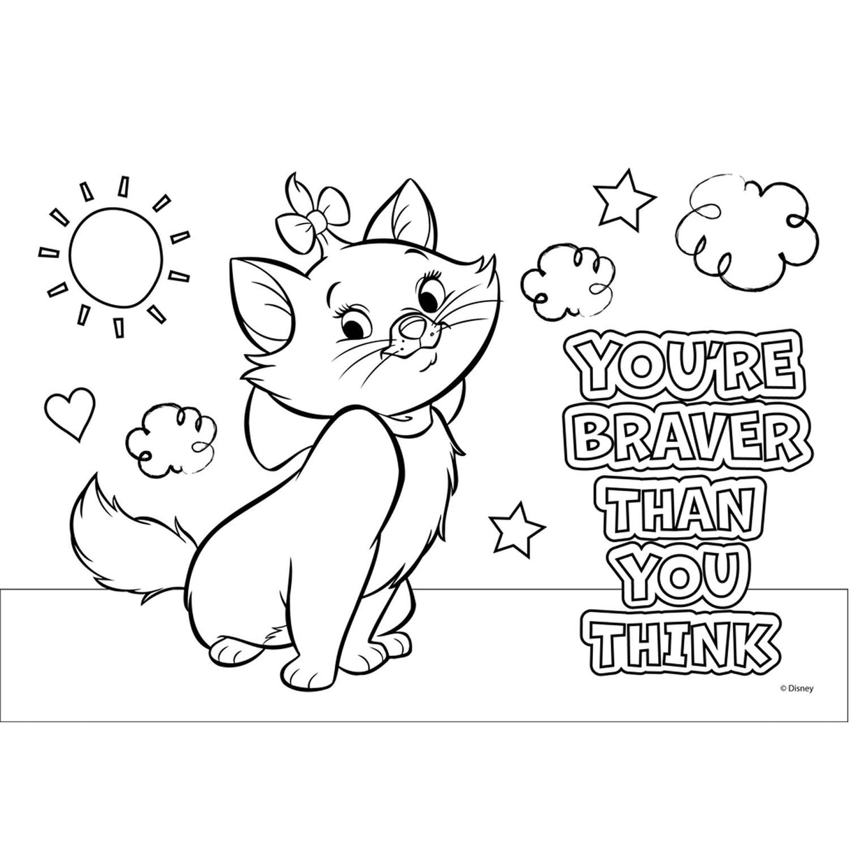 Marie Cat Coloring Pages With Stencil And Sticker Vel