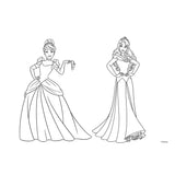 Disney Princess Coloring Pages With Stencil And Sticker Vel