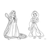 Disney Princess Coloring Pages With Stencil And Sticker Vel