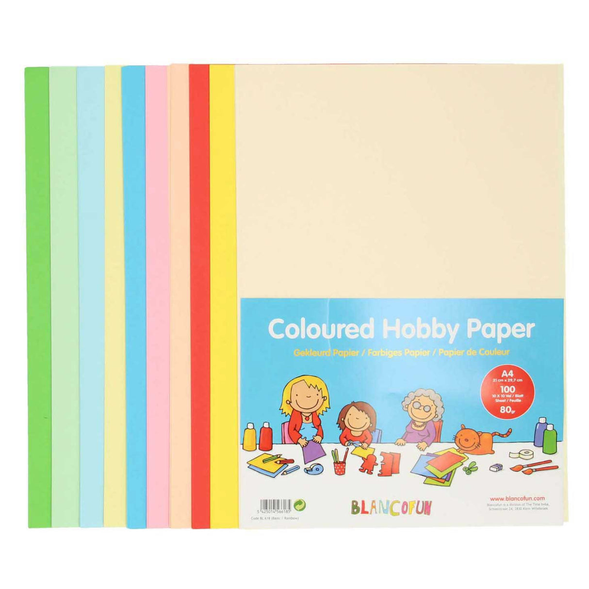 Hobby paper colored a4, 80gsm, 100 sheets