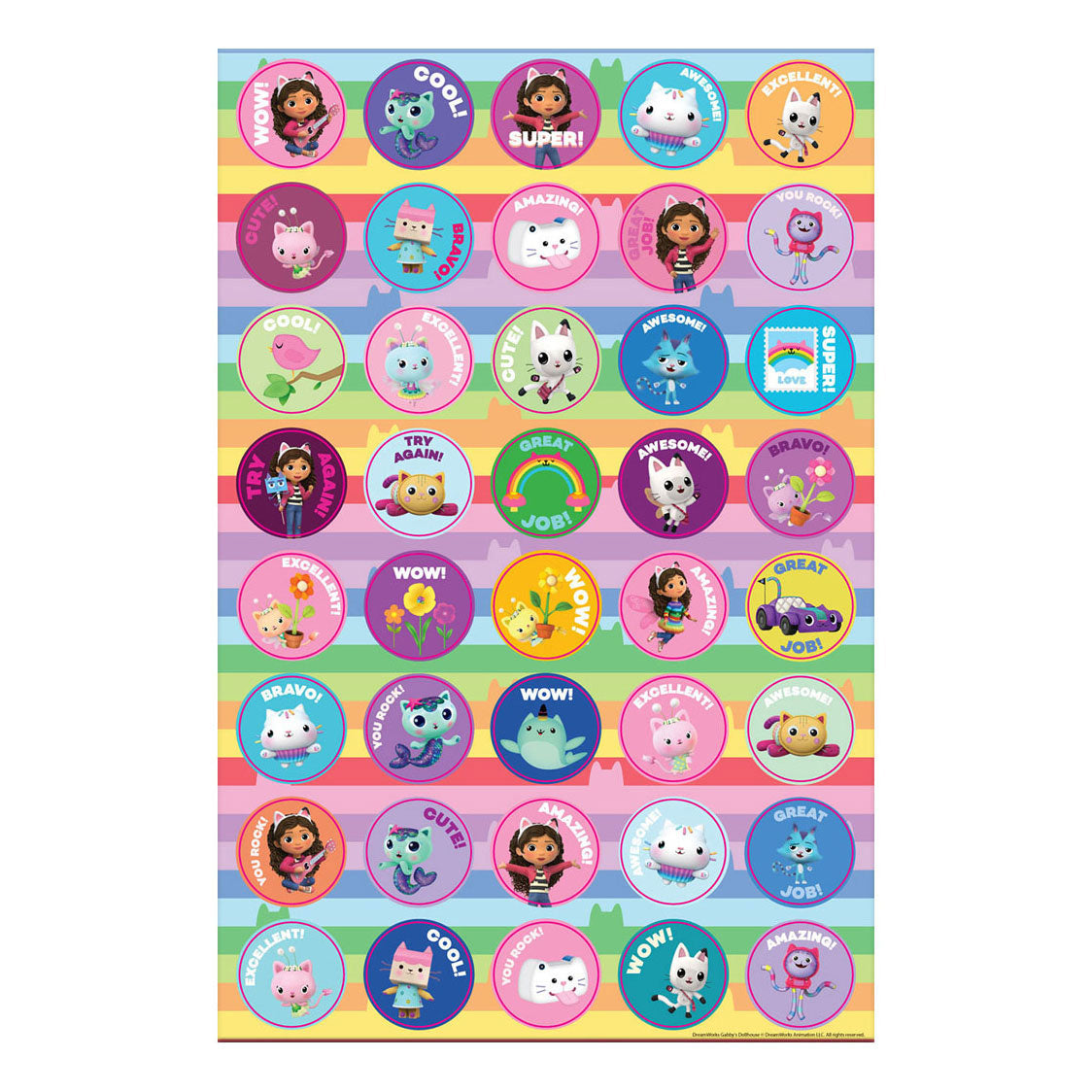 Gabby's Poppenhuis reward stickers, 80dlg.