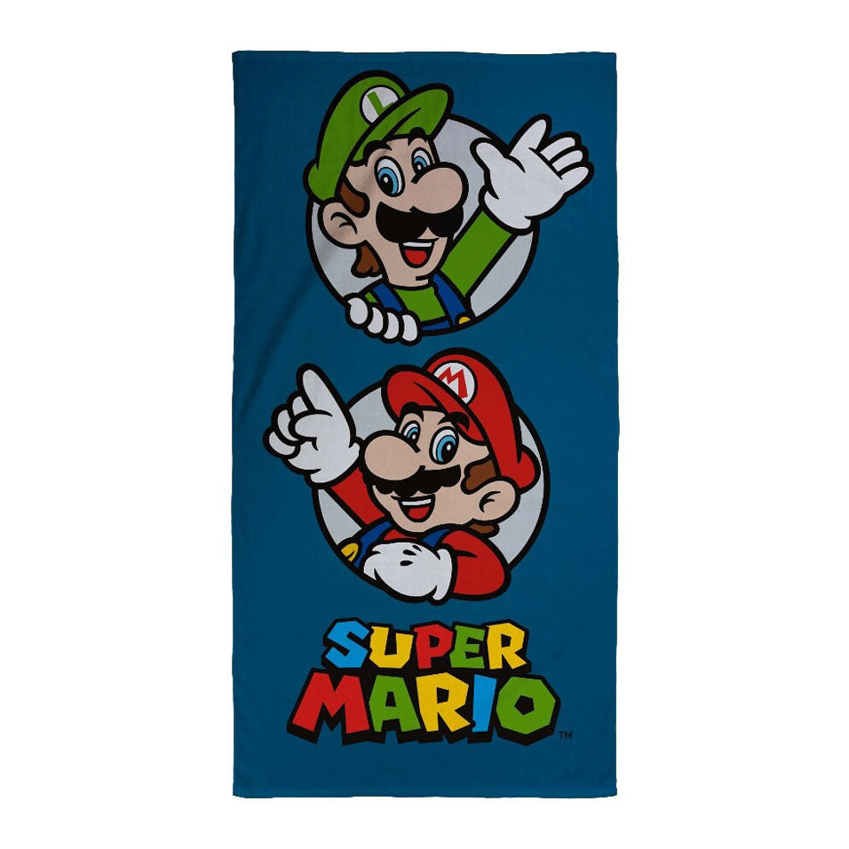 Super Mario Super Mario Beach Handduk, 70x140cm