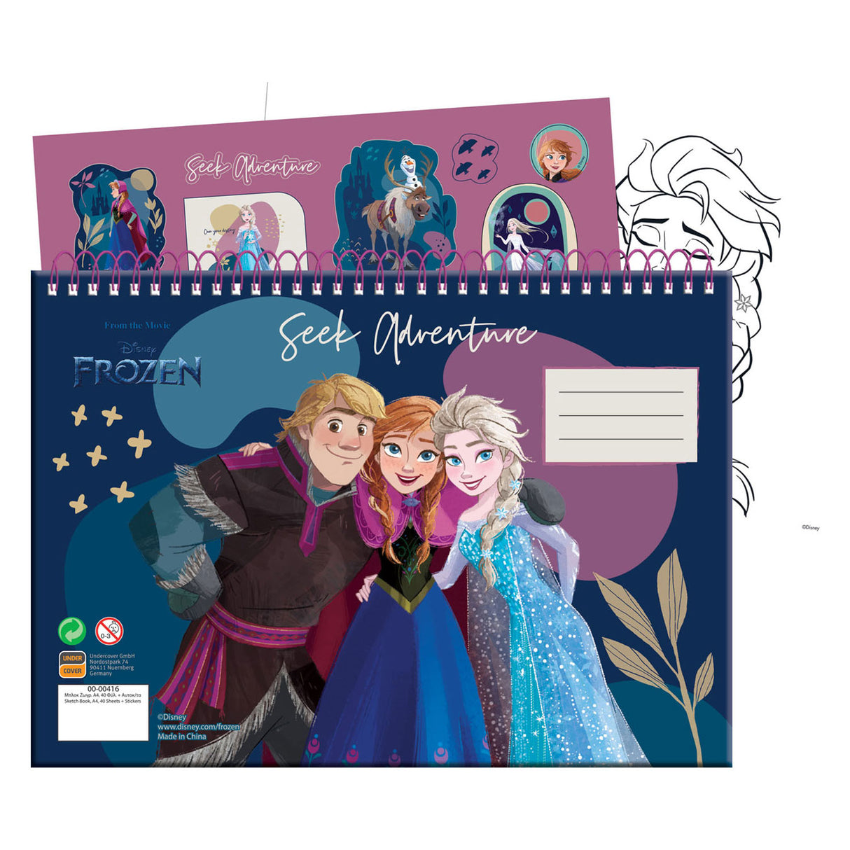 Disney Tekenblok Frozen met Stickers, 40 Vellen