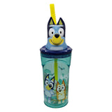 Copa de paja Bluey 3D Figura, 360 ml