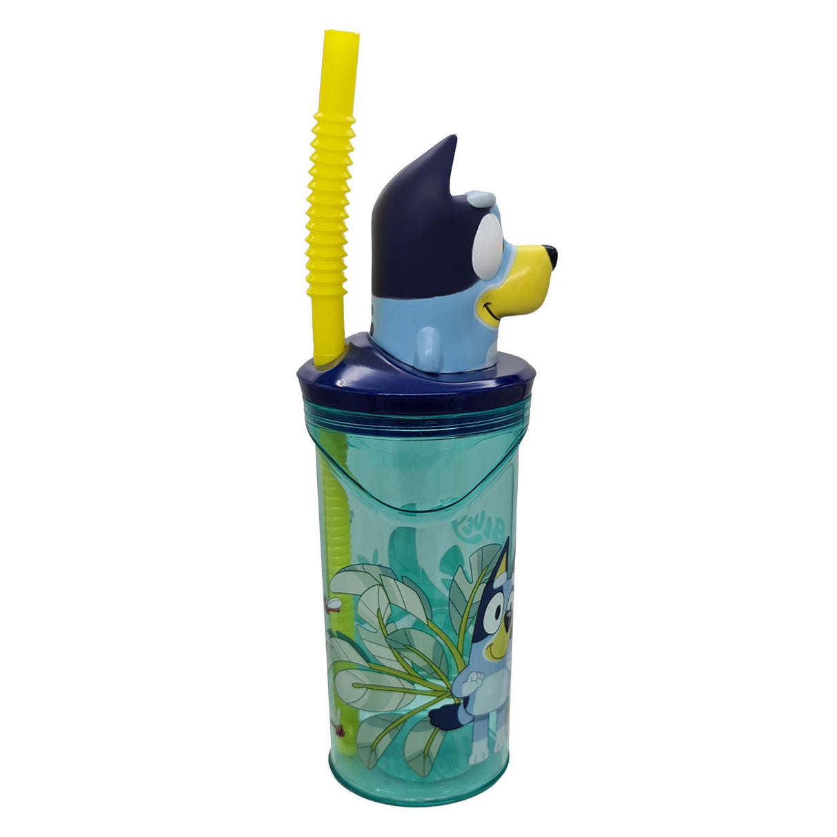 Copa de paja Bluey 3D Figura, 360 ml