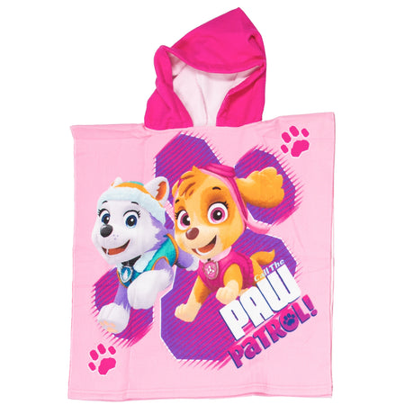 Paw patrull handduk poncho rosa 55x110cm