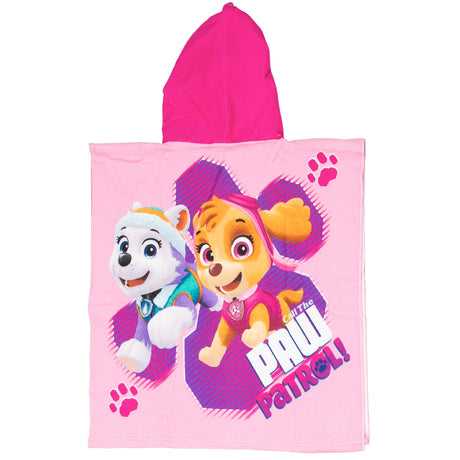 Paw patrull handduk poncho rosa 55x110cm