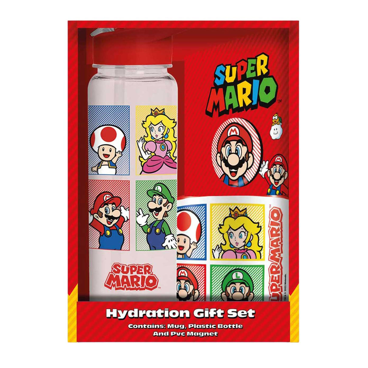 Conjunto de presente Super Mario - xícara, caneca e ímã