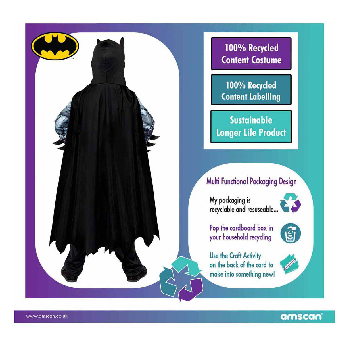 Batman éadaí inbhuanaithe leanaí - 8-10 mbliana