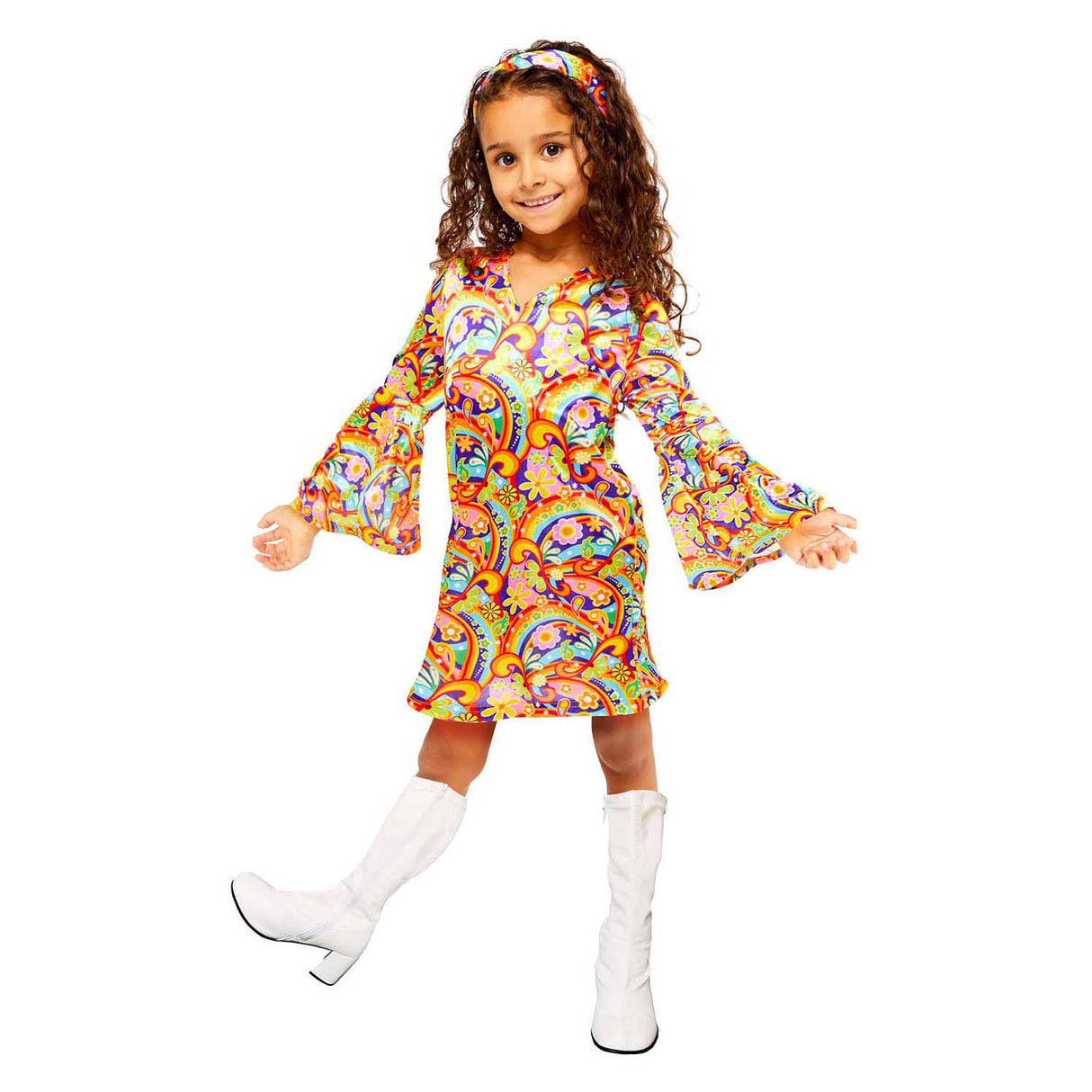 Children's rainbow hippie costume - ages 6-8