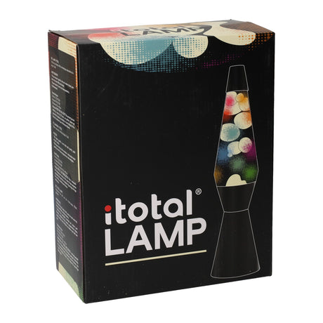 Itotal lava lamp black with rainbow glow