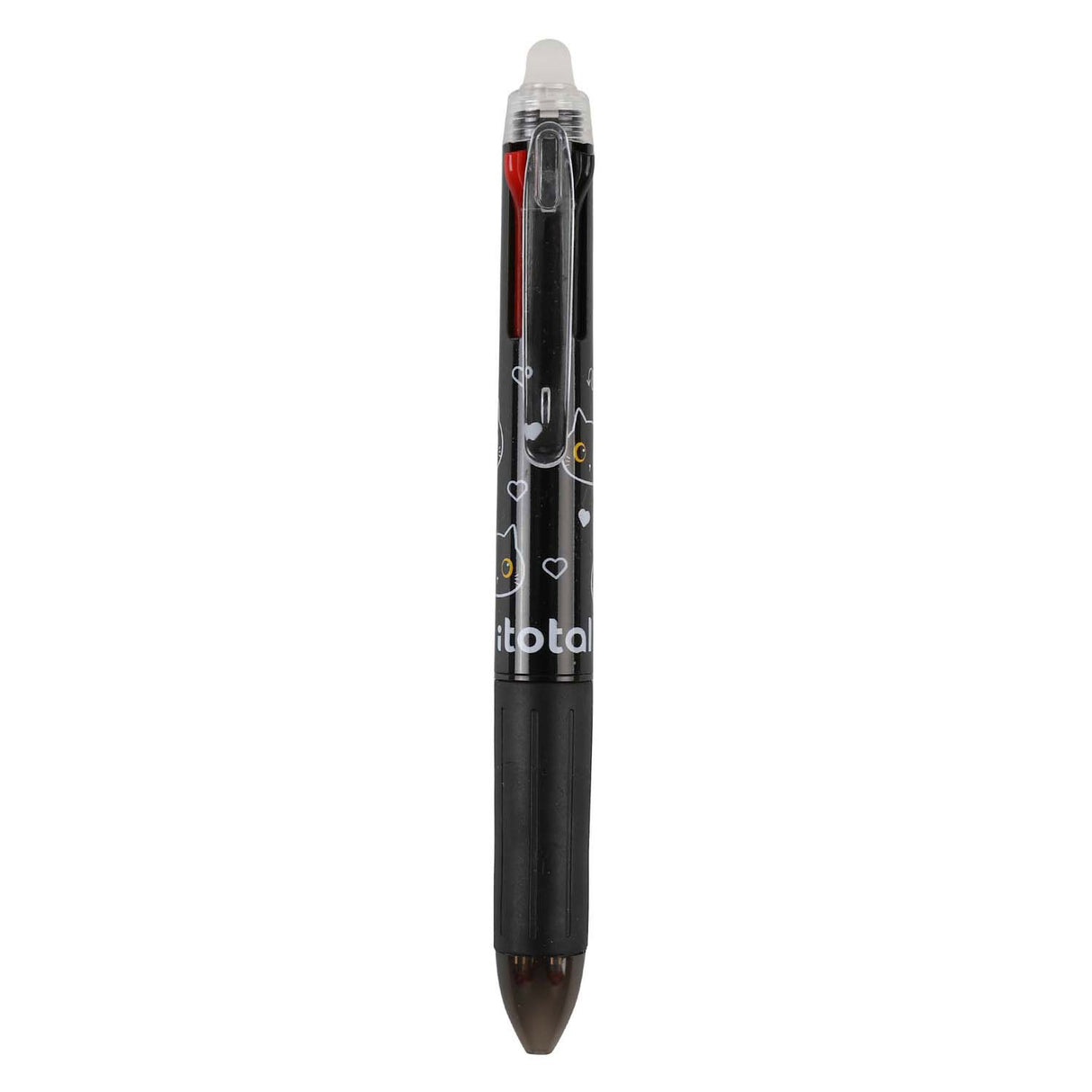 Itotal 4in1 erasable multicolor pen black cat