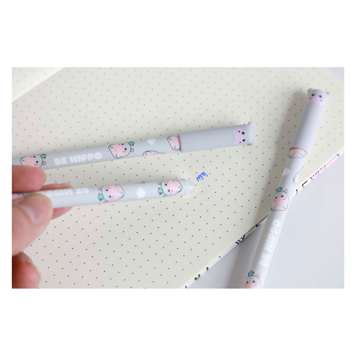 Itotal erasable ballpoint pen with hippo cap