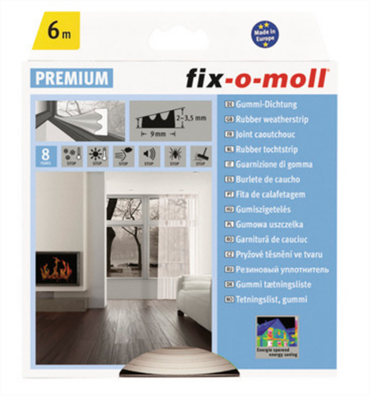 Fix-o-moll draught excluder E-profile 6m