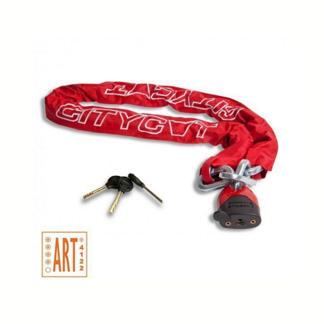 Citycat chain lock with nylon cover 1500 x 12.5 mm red