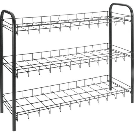 Metaltex shoe rack, 3 shelves, 64x23x59 cm, black