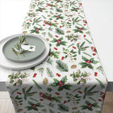Ambiente table runner winter greenery white
