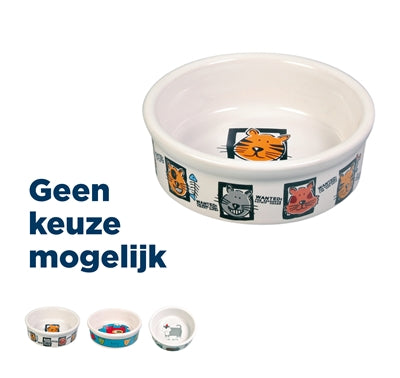 Trixie food bowl Kat Ceramic with Print Assorti