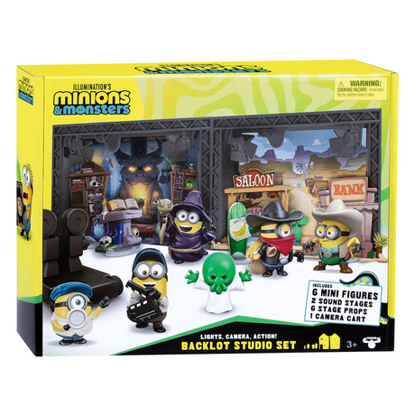 Älgleksaker minions monster - stor studioyta med 2 filmstudior - inkl. 6 minions figurer