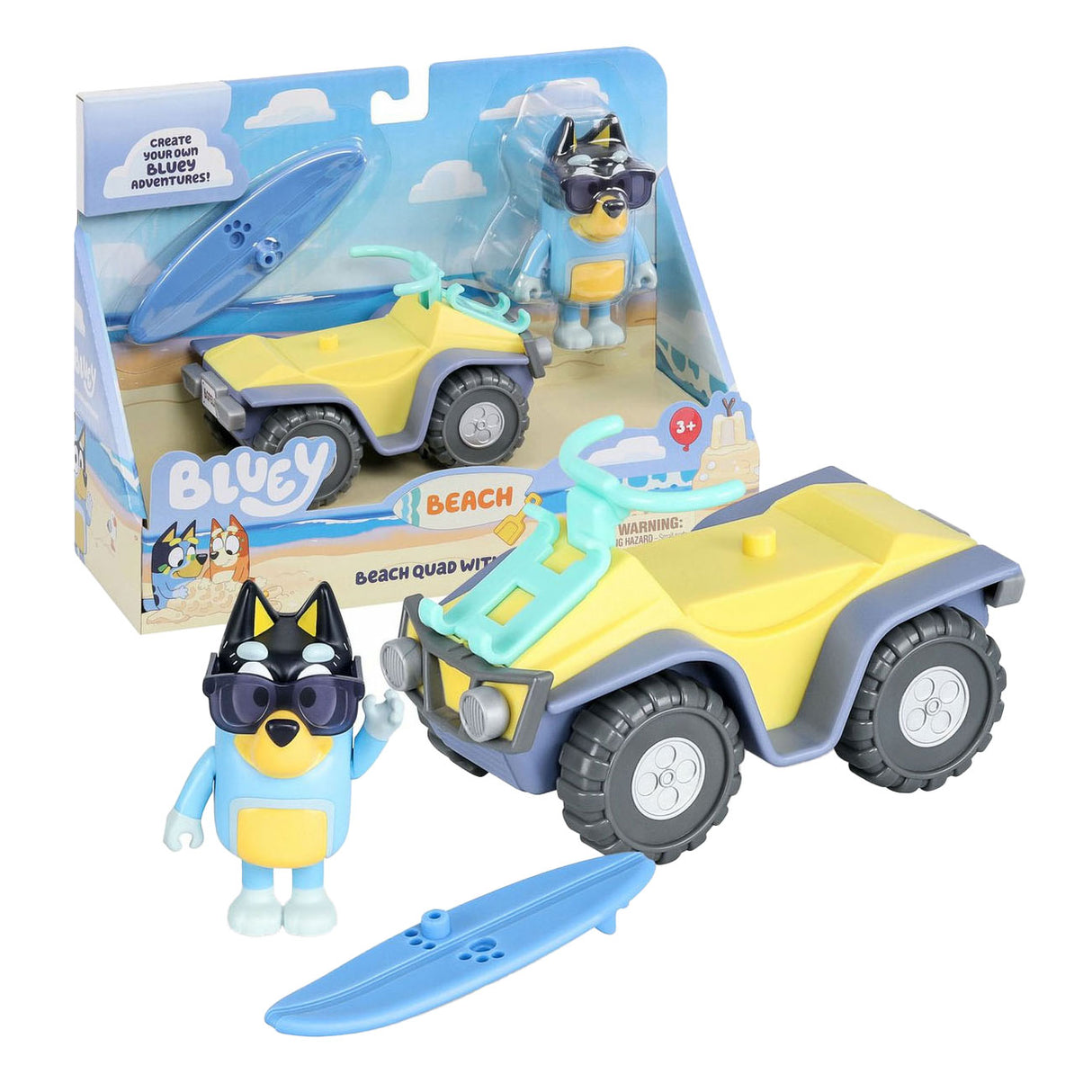 Moose Spillsaach Bluey Beach Quad speele Figur