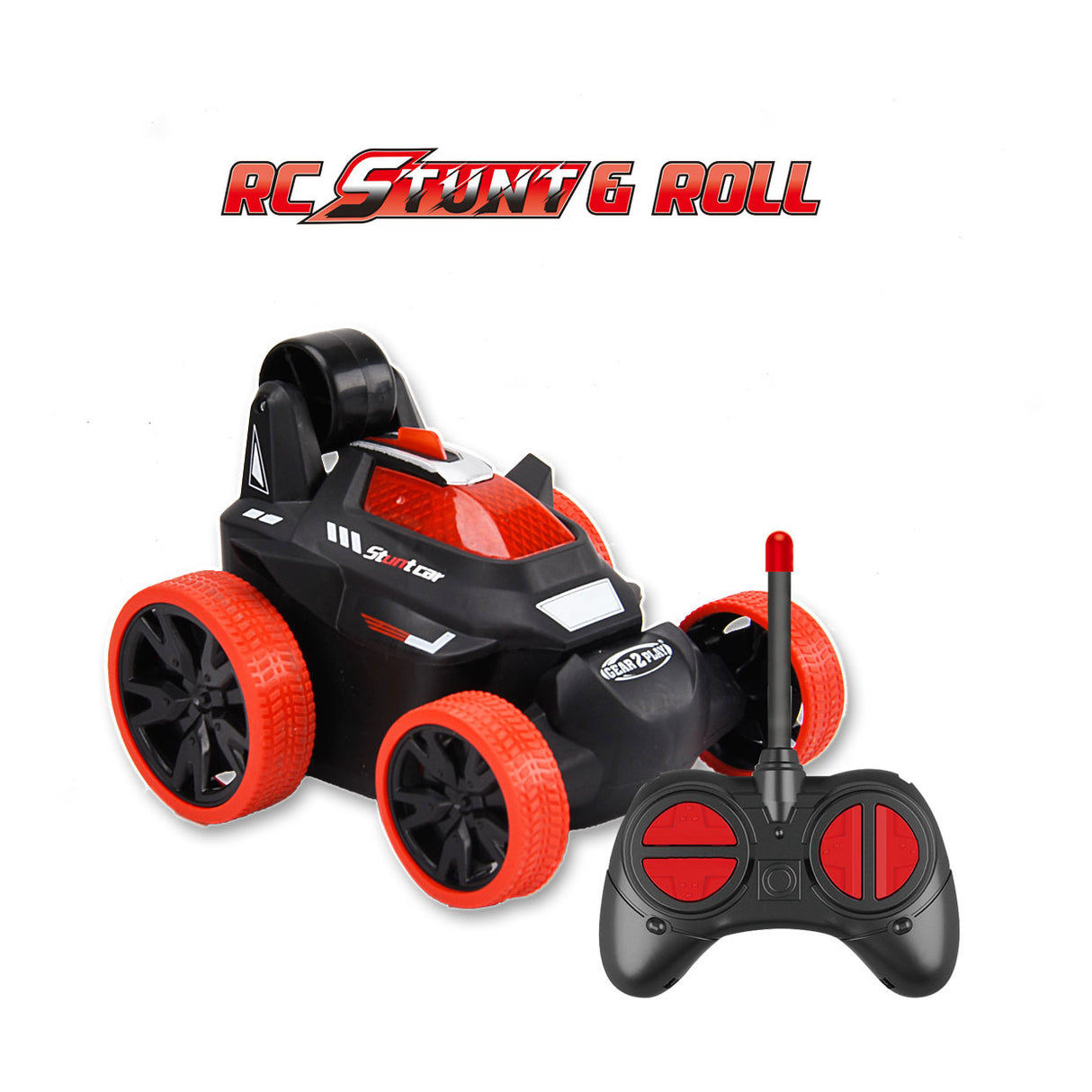 Gear2play rc rotolo acrobatico per auto sterzabile rossa