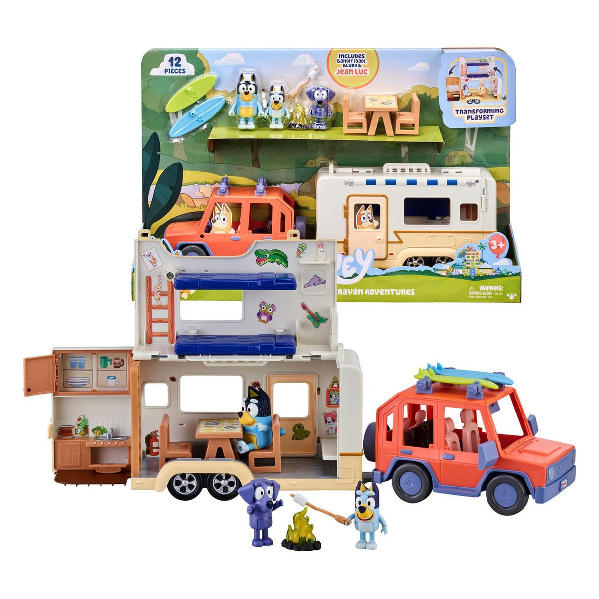 Moose Toys Bluey 4WD Auto e Camping Adventures Deluxe Play Set