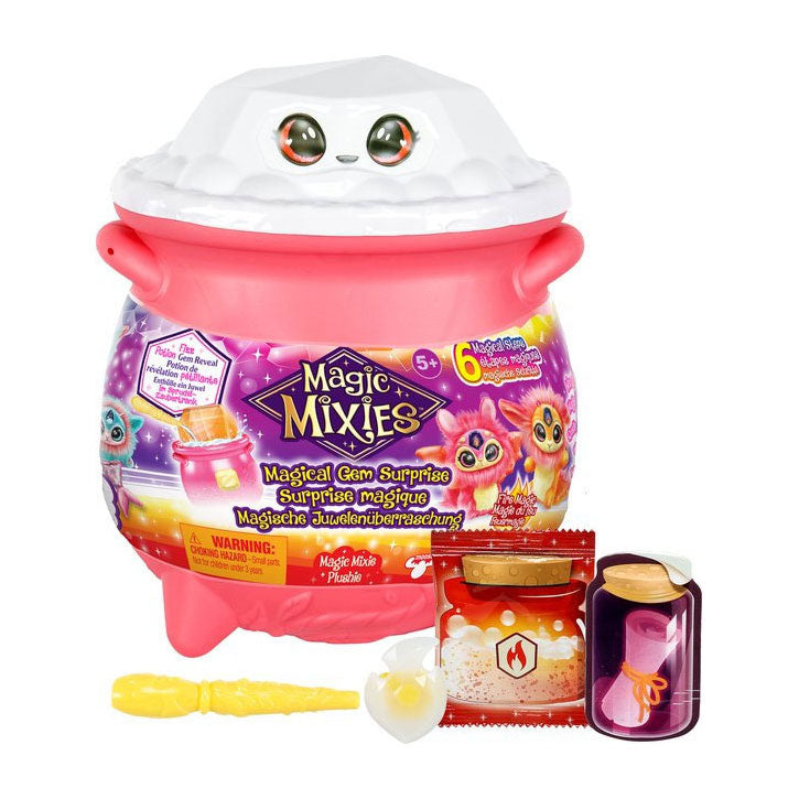 Moose Toys Mixies Magical Gem Suprise Magic Ketel Fire Make your Mixie Plushie