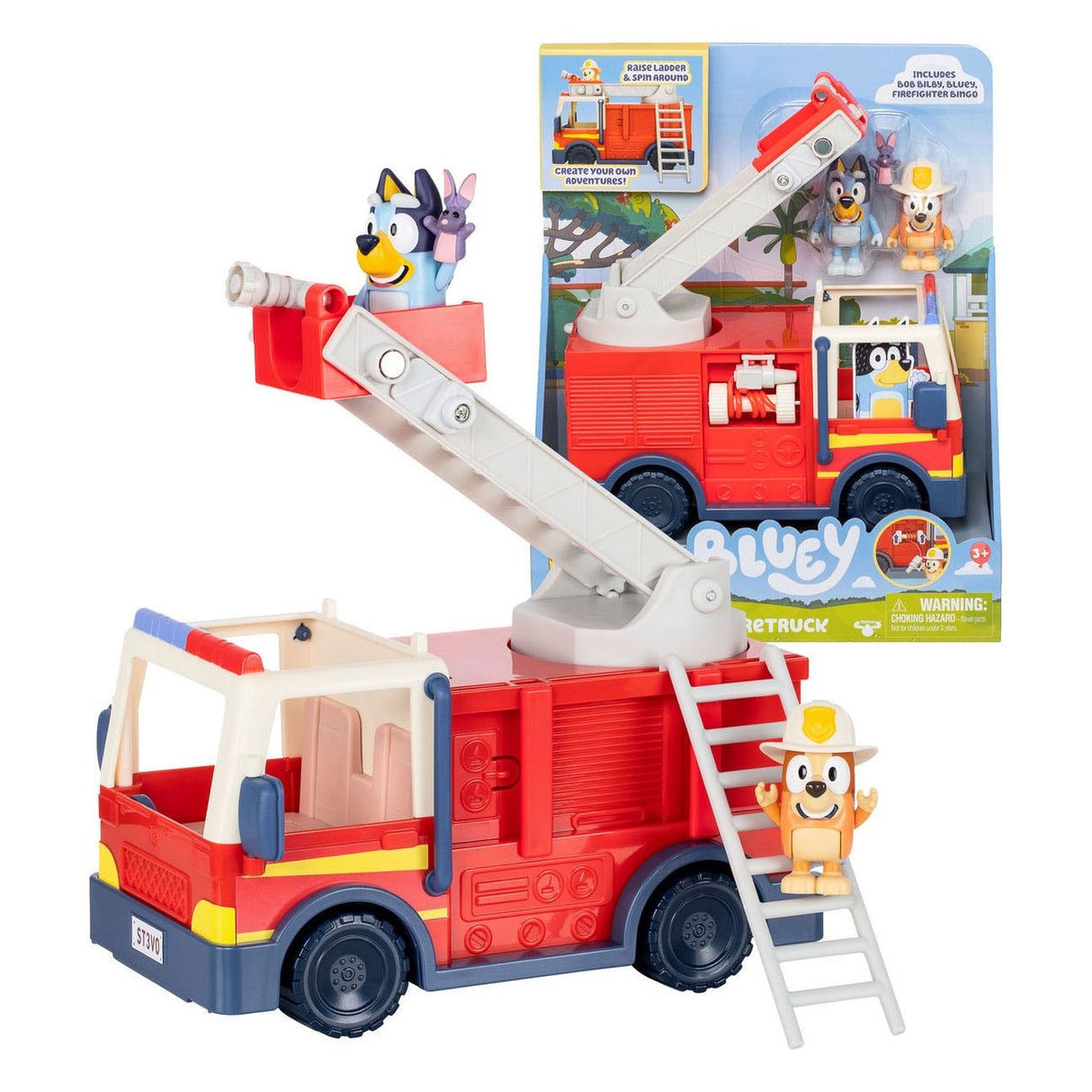 Moose Toys Bluey's Fire Truck avec 2 figurines