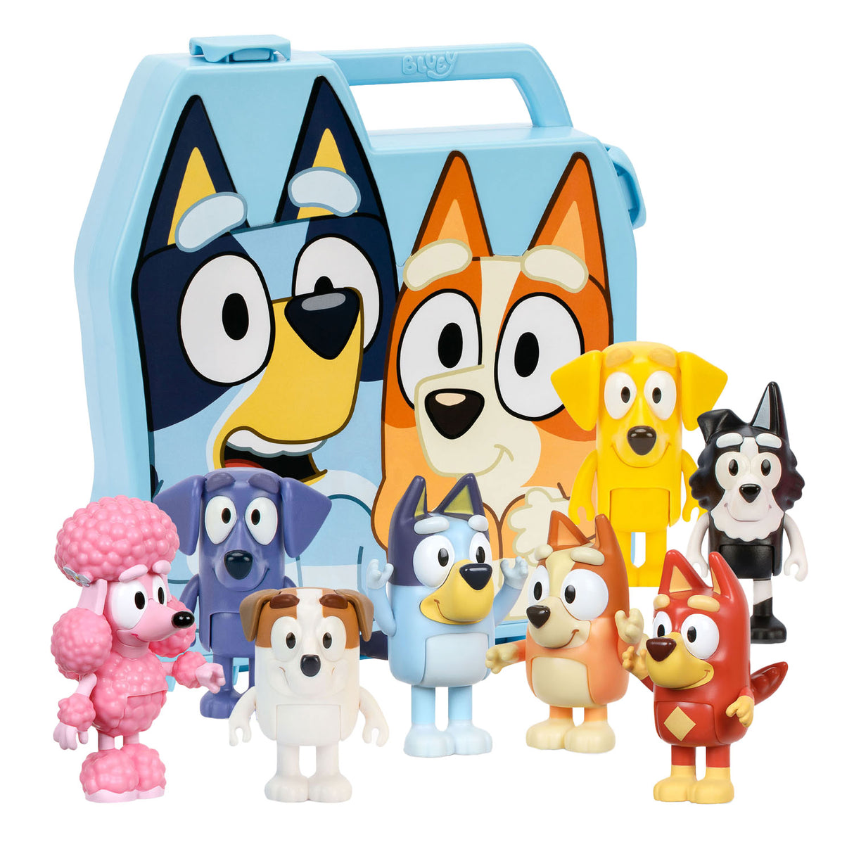 Bluey Play Go Custcase med 8 spilfigurer