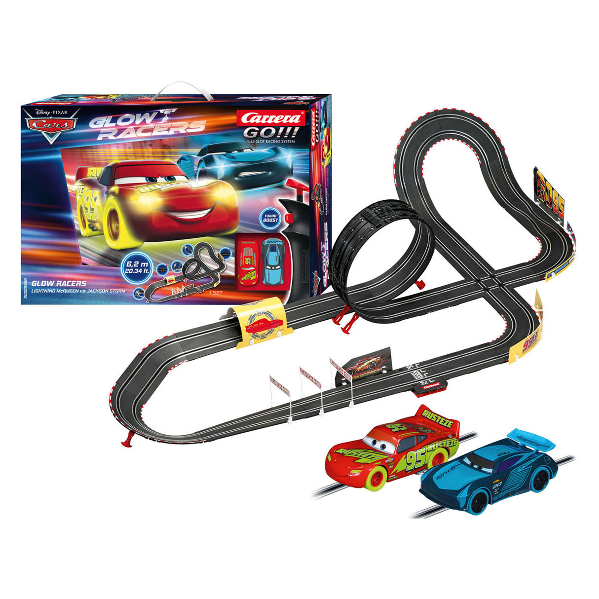 Carrera GO !!! Racebaan Disney Glow Racer