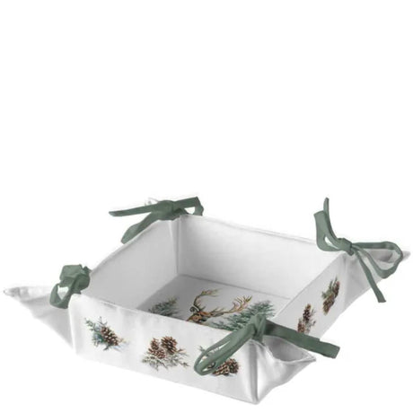 Ambiente broodmand winter stag white 20x20x7cm katoen