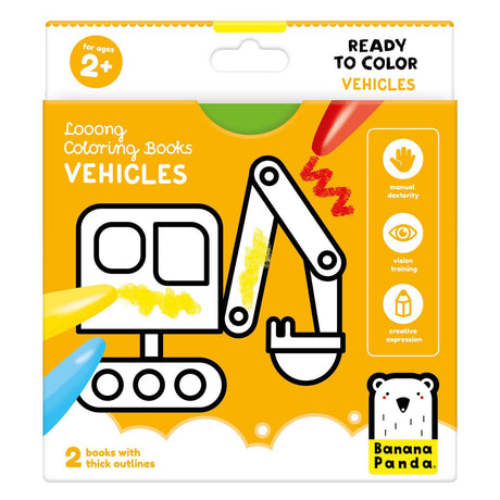 Banana panda - coloring book ready to draw vehicles