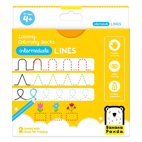 Banana panda - coloring book ready to trace advanced lines