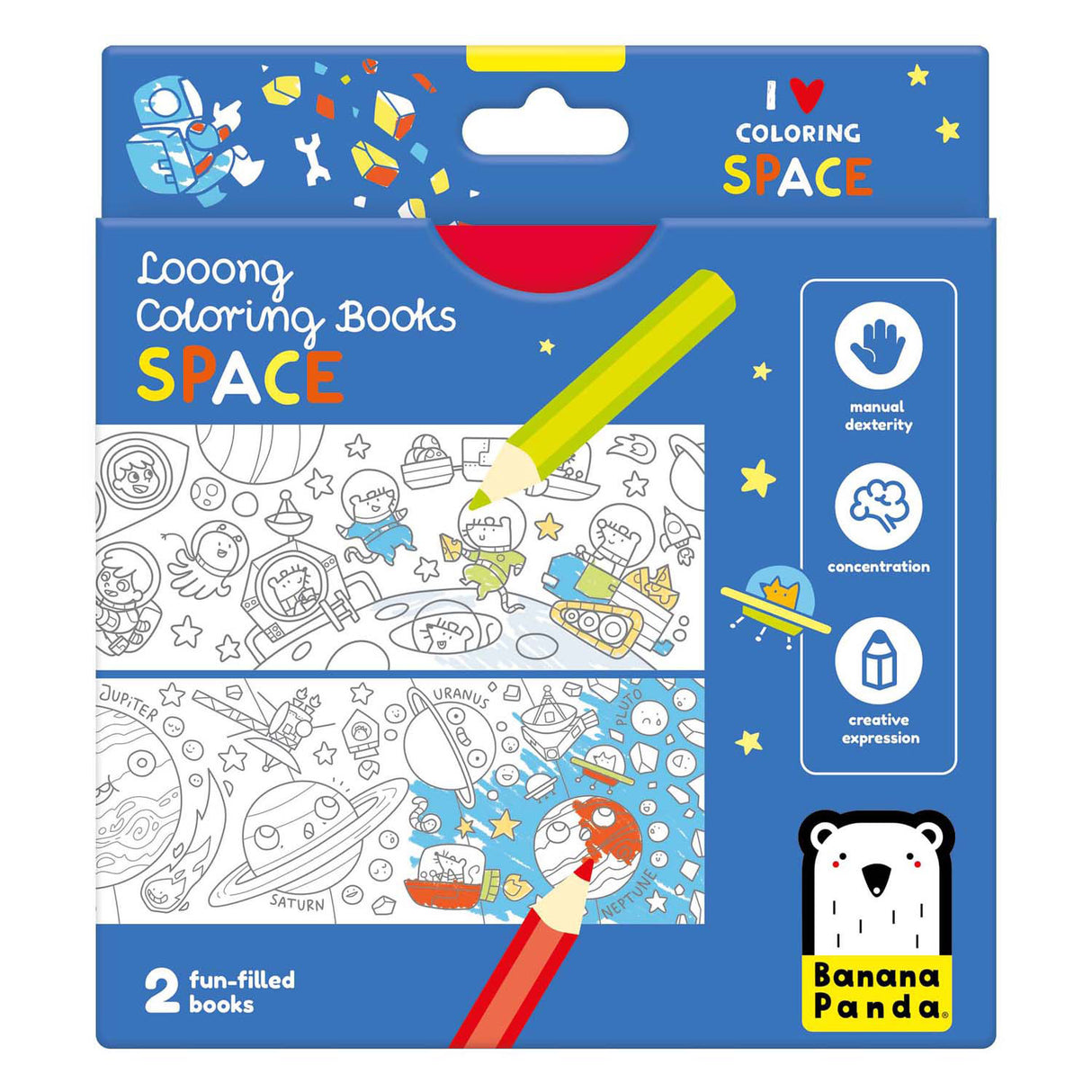 Banana panda - coloring book I love coloring pages with space
