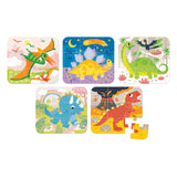 Banana panda on-the-go puzzle dinosaurs 3+ - five puzzles of 9 pieces - fun dino puzzle toys.