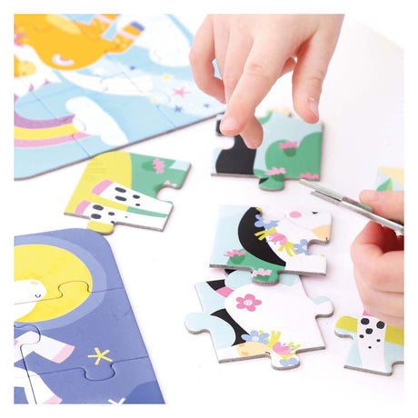 Panda bananowa - kucyki-puzzle w podróży - 16 szt.