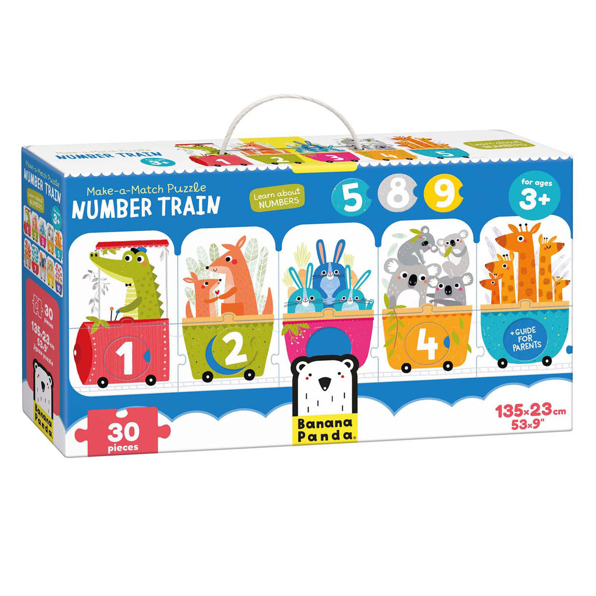 Banana panda - make the puzzle matching number train - 30 pcs.