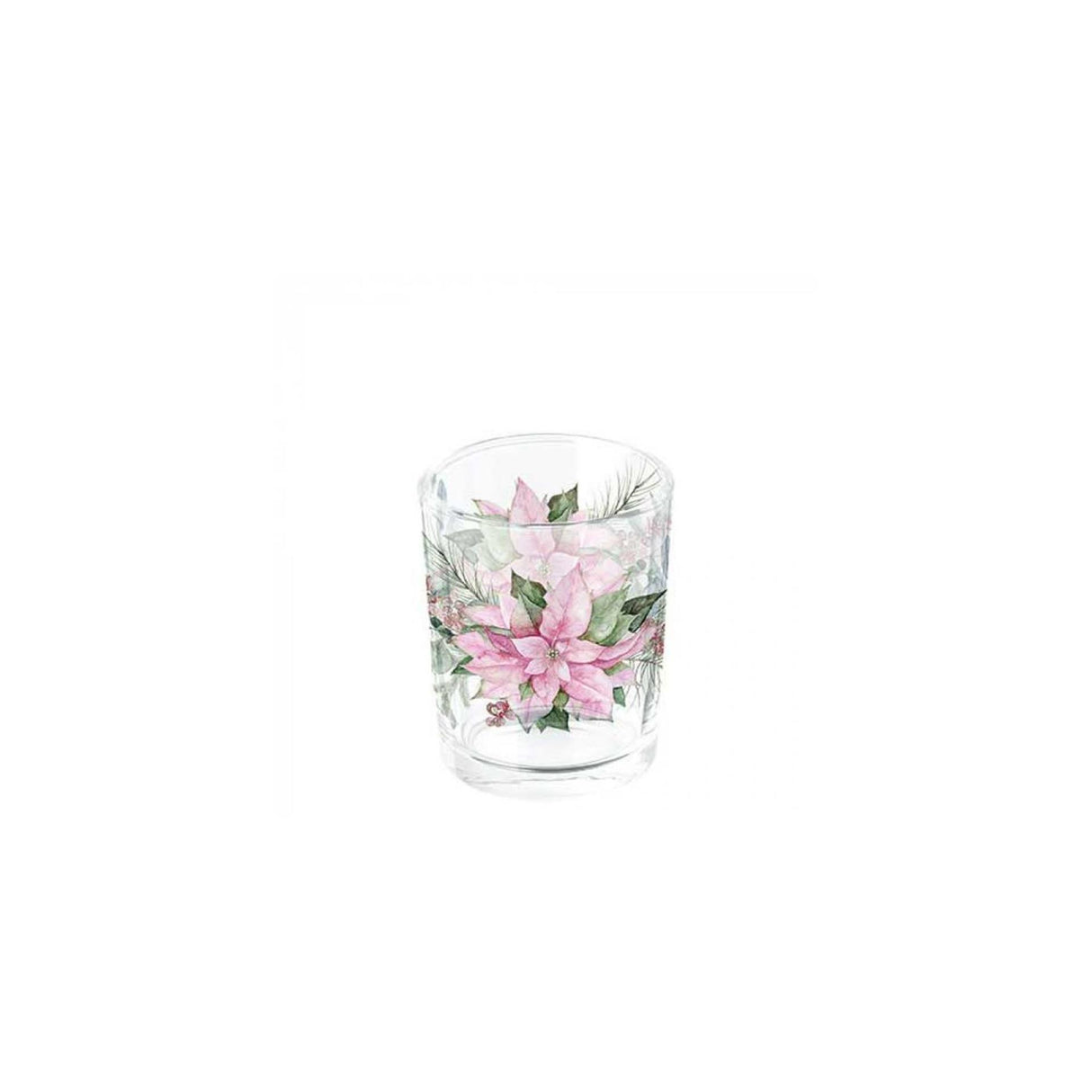 Ambiente tealight holder pink poinsettia