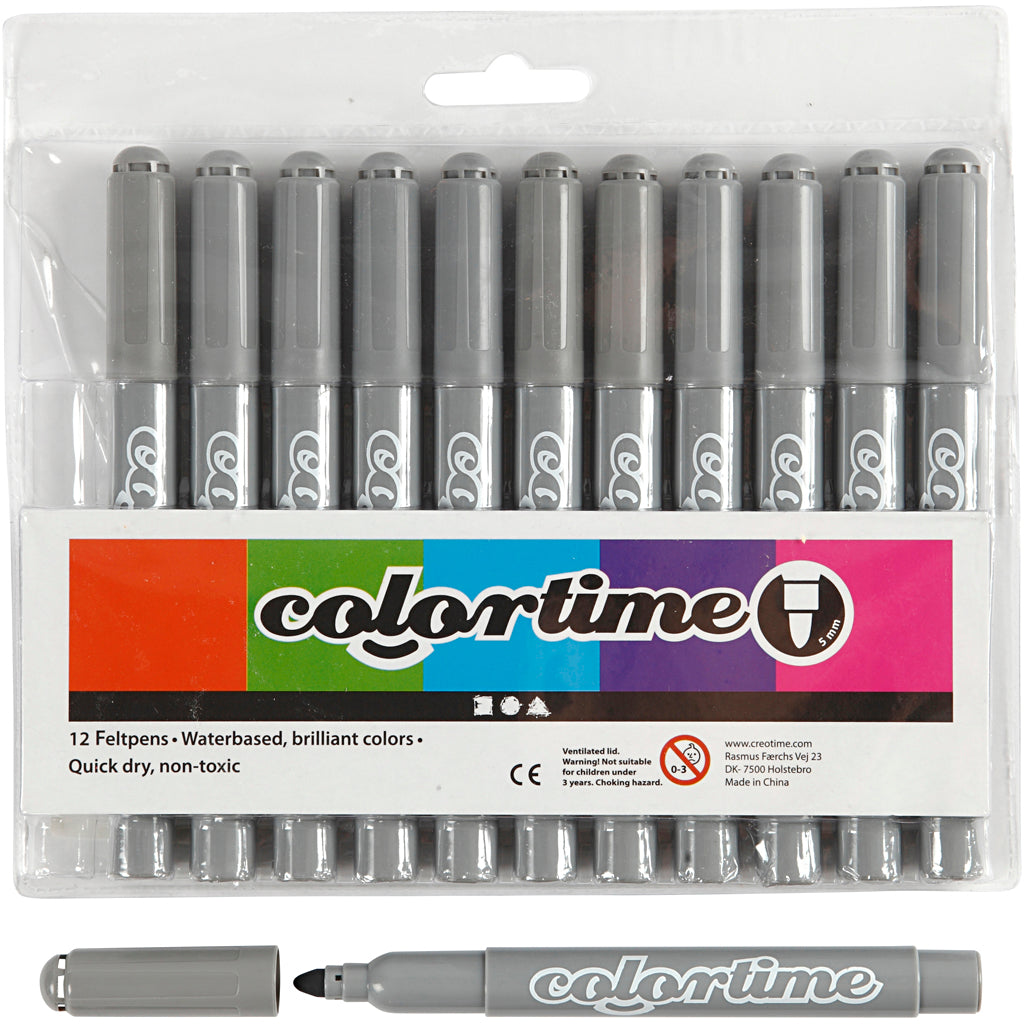 Creativ Company grey jumbo markers, 12 pcs.