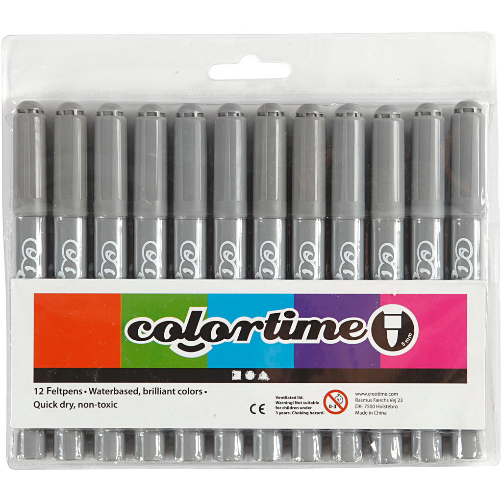 Creativ Company grey jumbo markers, 12 pcs.