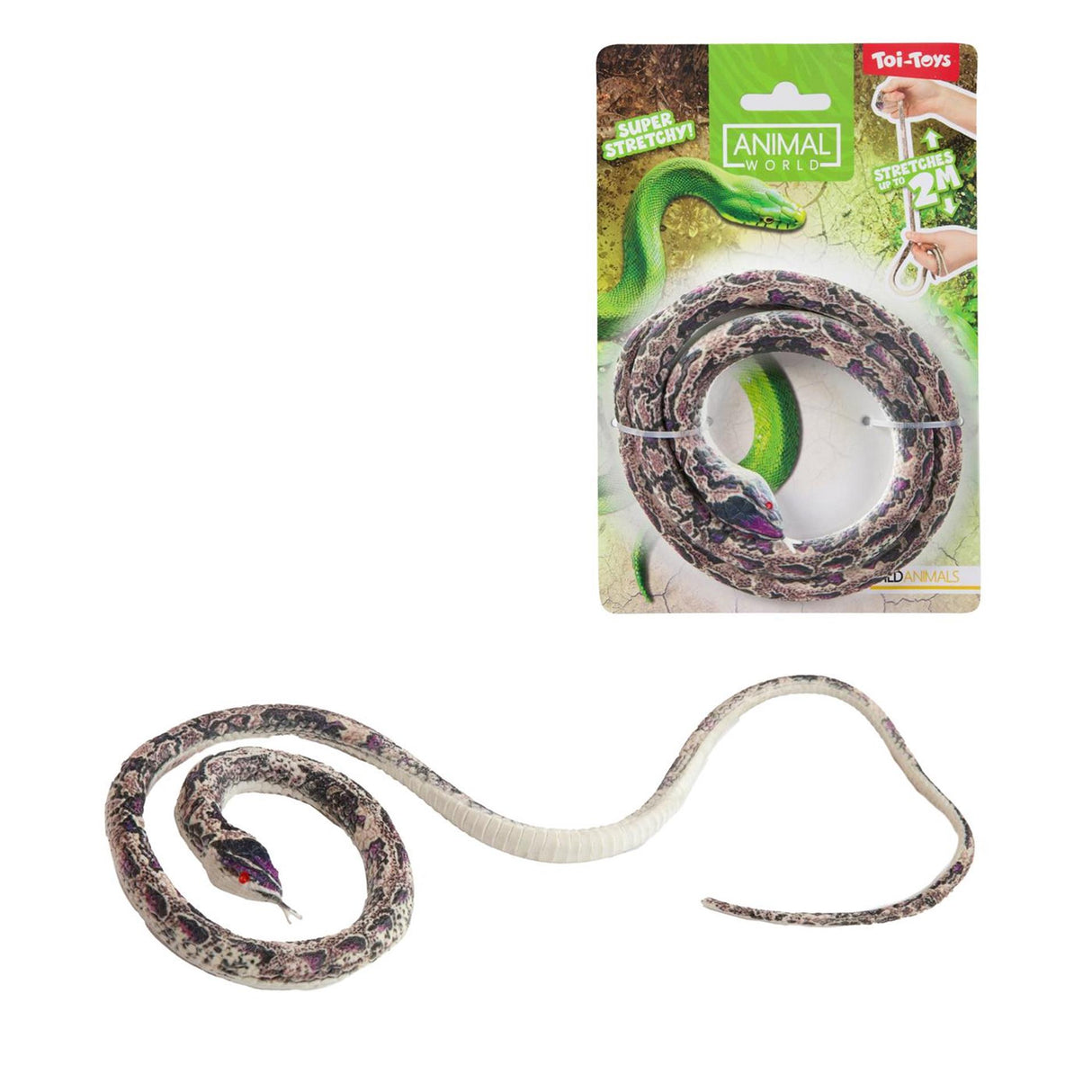 Toi-toys gyvūnų pasaulis tikroviška gyvatė, tempiama 60 cm 8 asorti