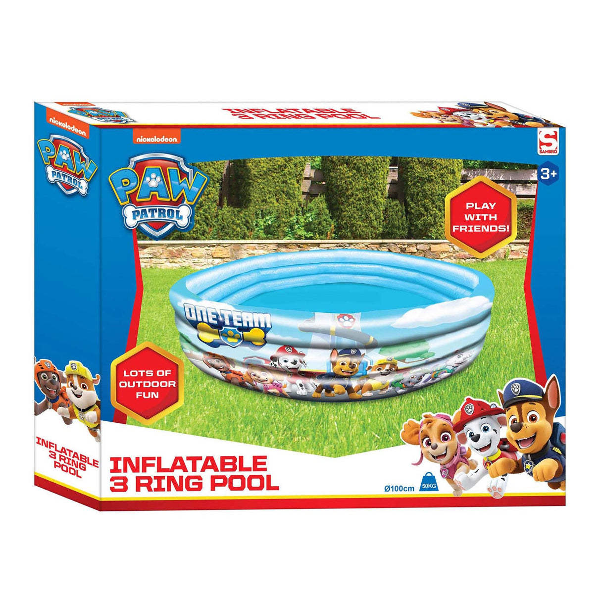 Sambro Swimming Pool 3-Rings Paw Patrol, 100 cm