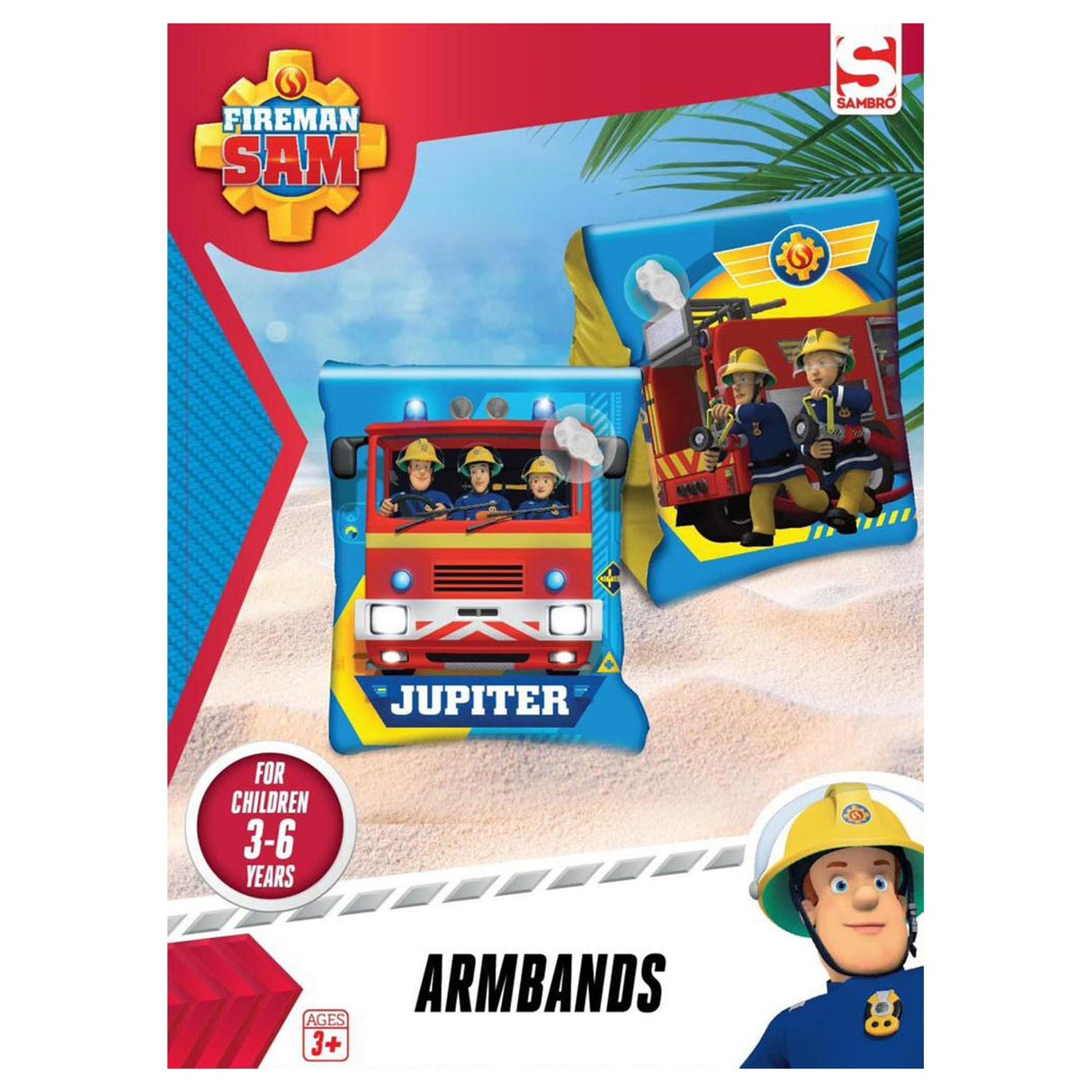 Sambro Swimming Bands Fireman Sam, 3-6 år gammel