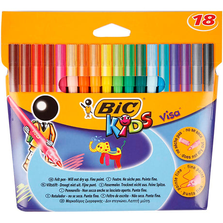 Markery Bic Visa Fine Color, szerokość linii 1,6 mm, różne kolory, 18 sztuk 1 opakowanie